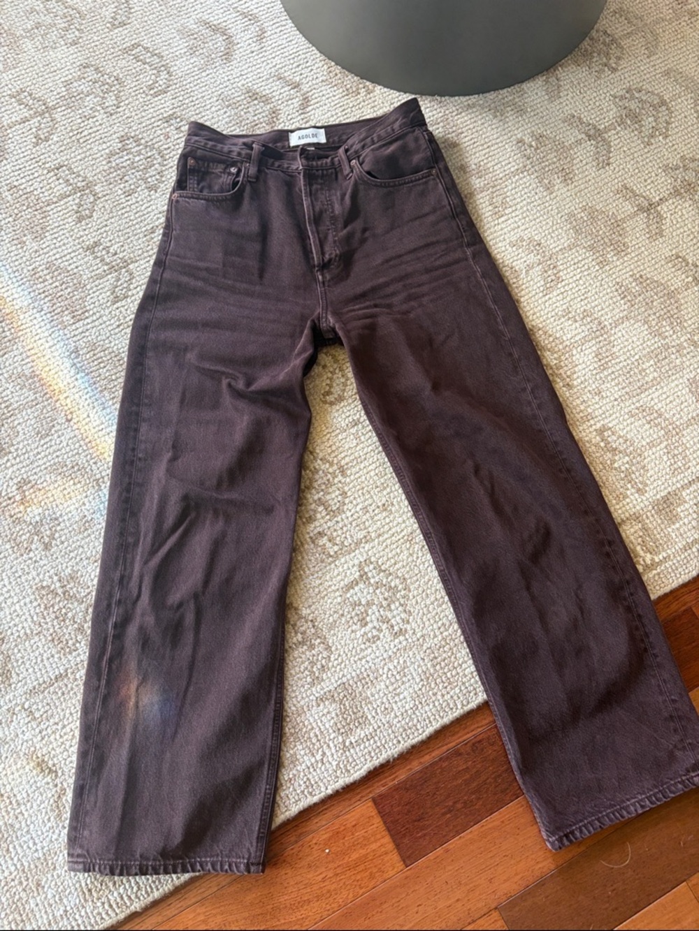 Agolde Ren High-Rise Wide Leg Jeans - Wine